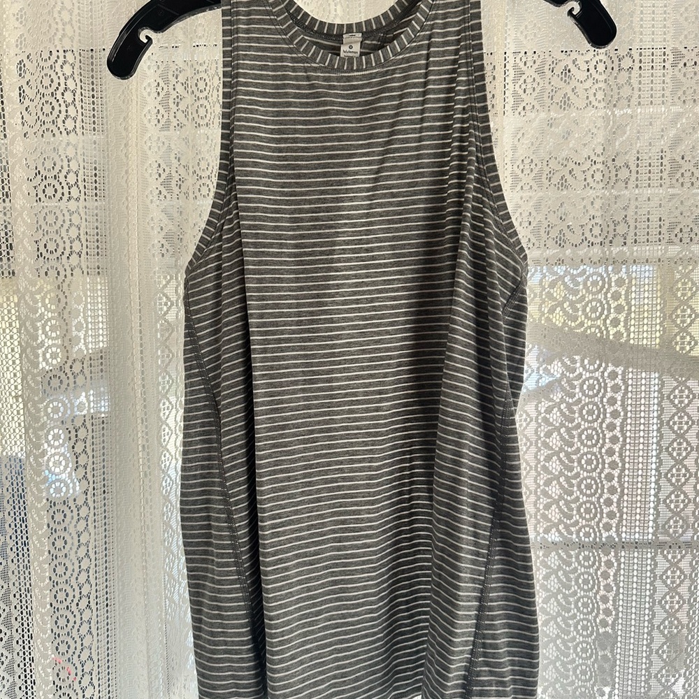 Lululemon Athletica Gray Striped Tank Top